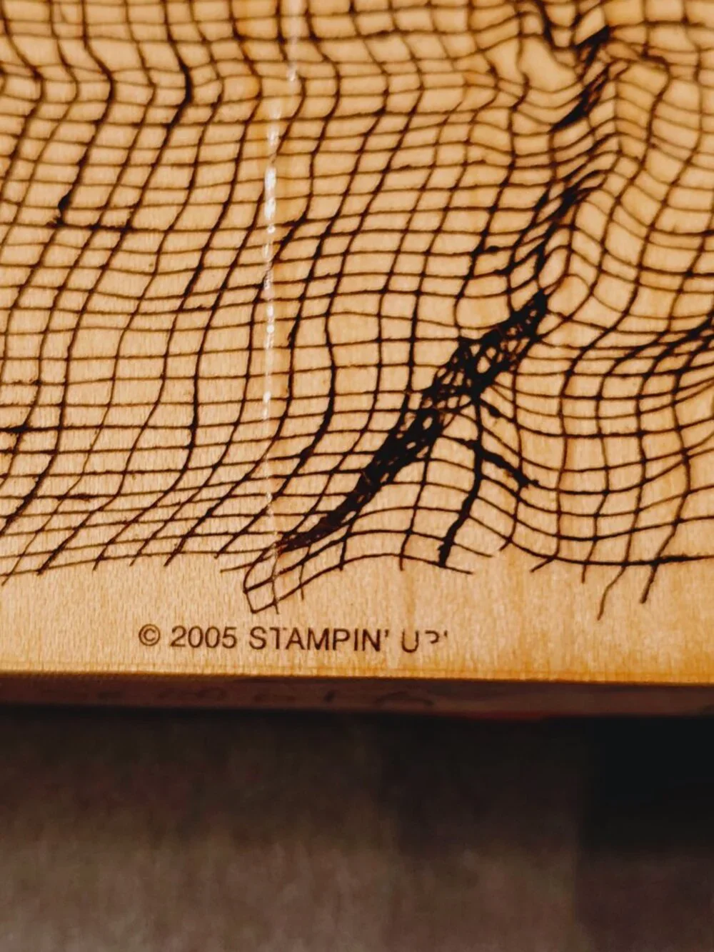 Stampin Up 2005 Cheesecloth Large Background Rubber Stamp